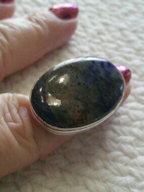 Natural SODALITE Handmade Sterling 925 Ring Size 7.75 #438E